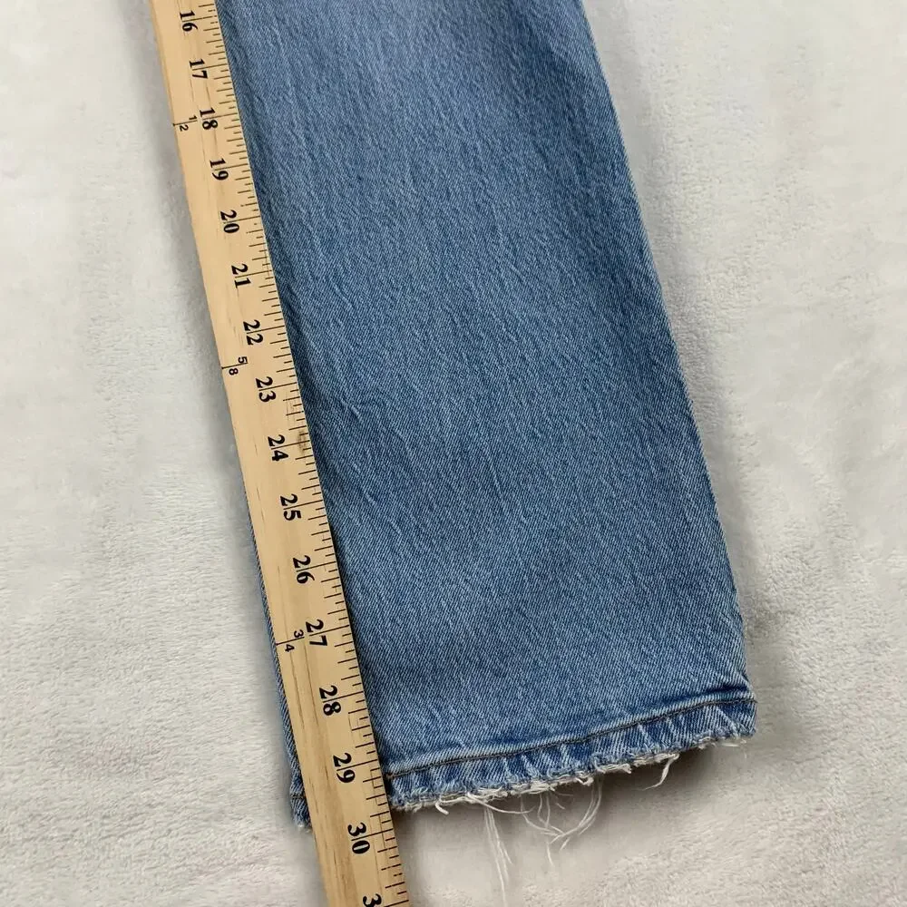 Abercrombie A+F Jeans 90s Straight Curve Love sz 25 Ultra High Rise Distressed 0
